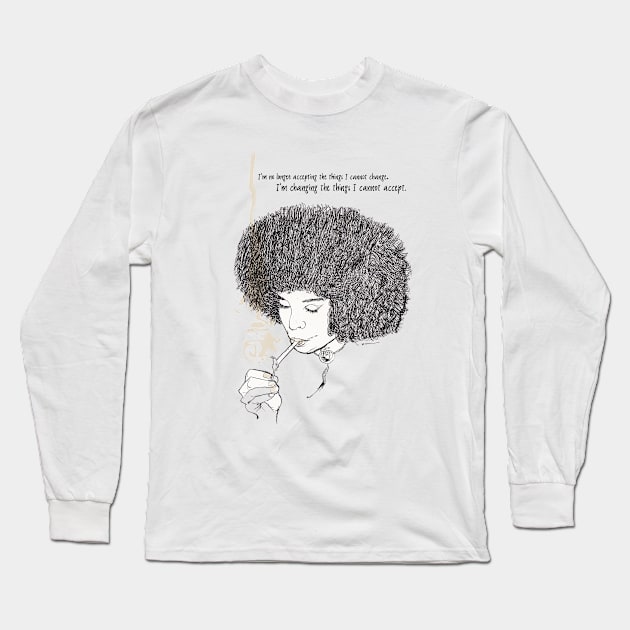 Angela Davis Long Sleeve T-Shirt by Keithhenrybrown